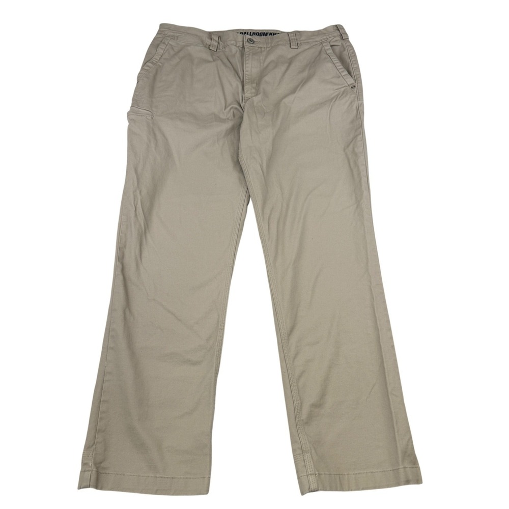 Duluth Trading Co Flex Ballroom Khakis Pants Mens 36x32 Tan Standard Fit Utility